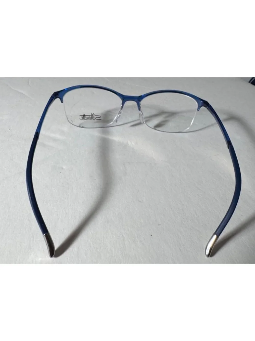 Silhouette SPX 1586 51-16 Womens Blue Half-Rim Eyeglasses Lightweight Frame